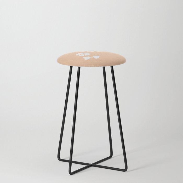 Love (peach and white) Counter Stool