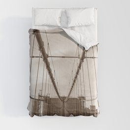 Brooklyn Bridge Sepia Photography | New York City Comforter