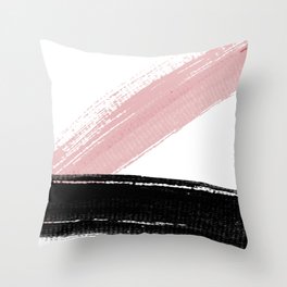 Abstract Black and Pink Throw Pillow