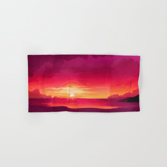 A Panoramic Sunset Hand & Bath Towel