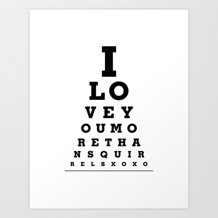 Eye Exam Chart Print
