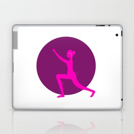 Yoga Wellness sign symbol logo on white Laptop & iPad Skin