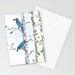 Fox and Blue Jay Birds Stationery Cards