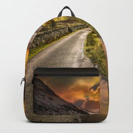 Valley Sunset Snowdonia Backpack | Color, Photo, Snow, Ogwen, Sunset, Adrianevans, Landscape, Romanroad, Winter, Digital 
