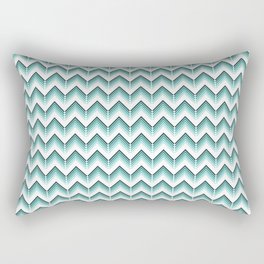 Green & White-colored Geometric waves design Rectangular Pillow
