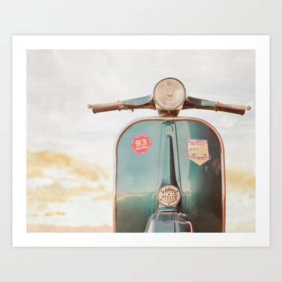 The Blue Vespa Art Print