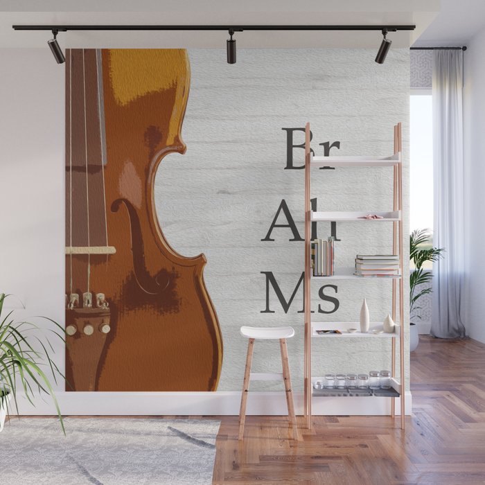 Brahms and violin - oil painting for violinist Wall Mural
