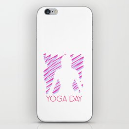 International yoga day scribbled art yoga pose in pink	 iPhone Skin
