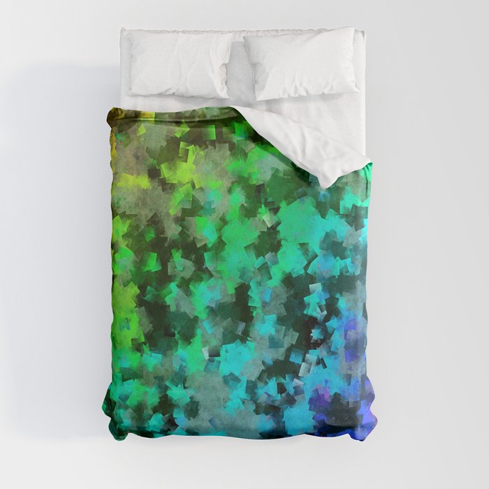 Starrider -- Abstract cubist color expansion Duvet Cover