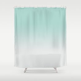 Ombre Duchess Teal and White Smoke Shower Curtain