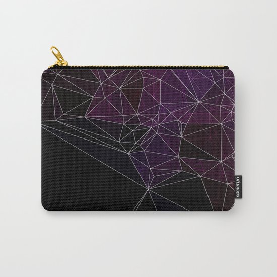 Polygonal purple, black and white Carry-All Pouch