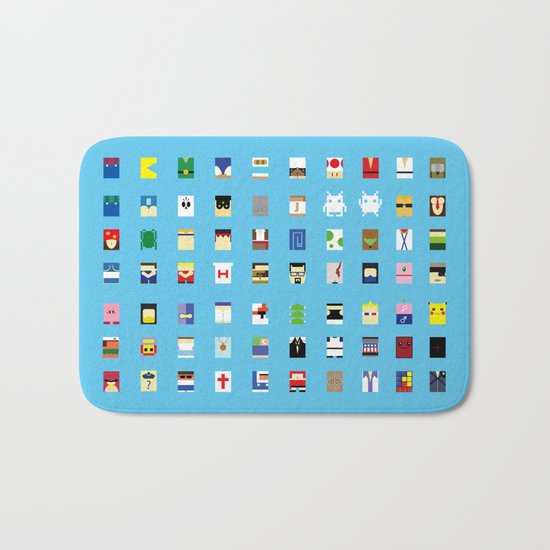 Minimalism beloved Videogame Characters Bath Mat