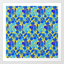 Pattern blue and yellow Art Print