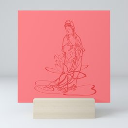 KWAN YIN WITH LOTUS FLOWER. GODDESS OF LOVE AND COMPASSION Mini Art Print