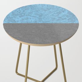 Blue Concrete and Marble Side Table