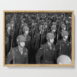 82nd Airborne Division Soldiers Marching - NYC - 1946 Serving Tray