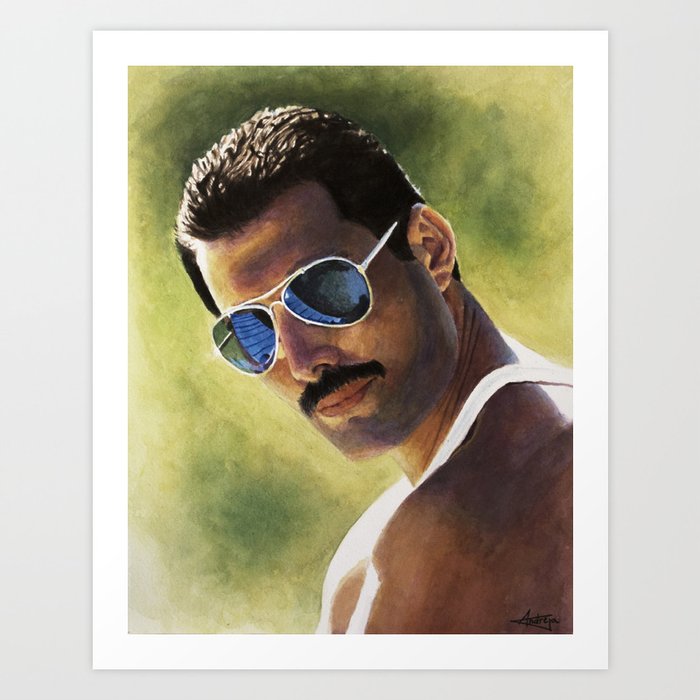 Watercolor Painting Freddiemercury Art Print By Andreja Art