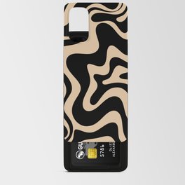 Retro Liquid Swirl Abstract Pattern in Black and Camel Android Card Case