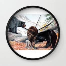 Vintage Black Bears Wall Clock
