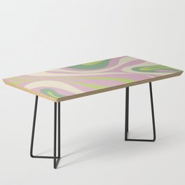 Mod Swirl Retro Abstract Pattern in Soft Pastel Lavender Pink Lime Green Cream Coffee Table