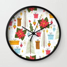 christmas pattern Wall Clock