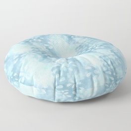 Blue Batik Leaves Pattern Floor Pillow
