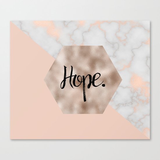 Rose gold layers - hope Canvas Print