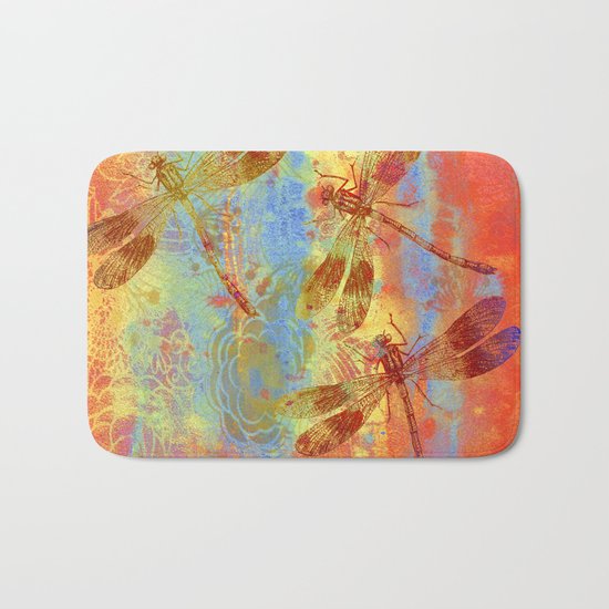 A Dragonflies QQW Bath Mat