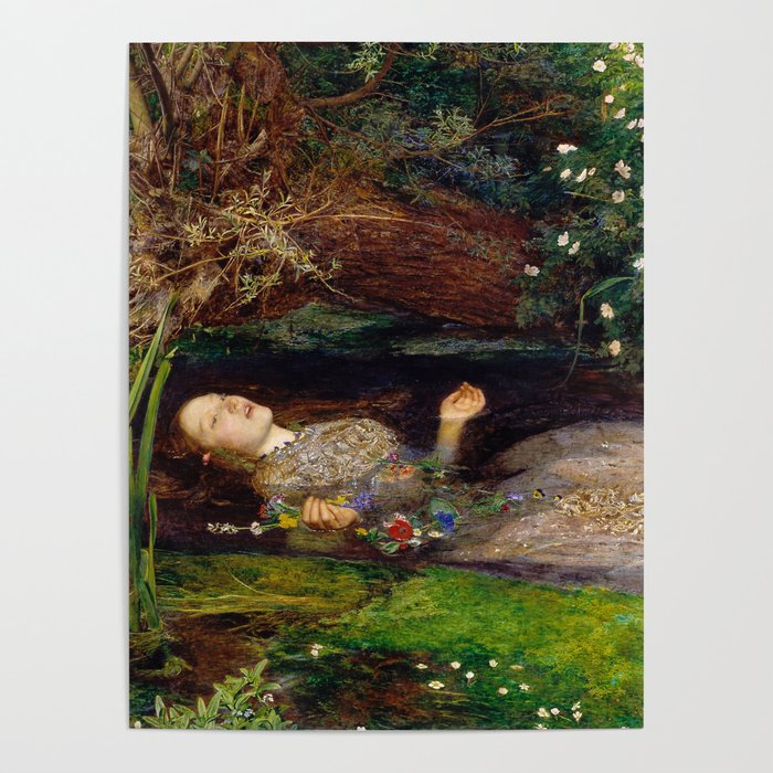 John Everett Millais - Ophelia 1852 Poster