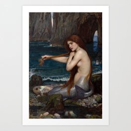 Mermaid by John William Waterhouse Art Print