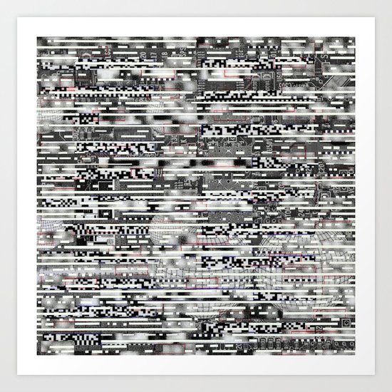 Removing Filters (P/D3 Glitch Collage Studies) Art Print