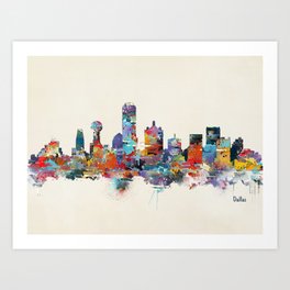 Dallas Skyline Art Prints For Any Decor Style Society6