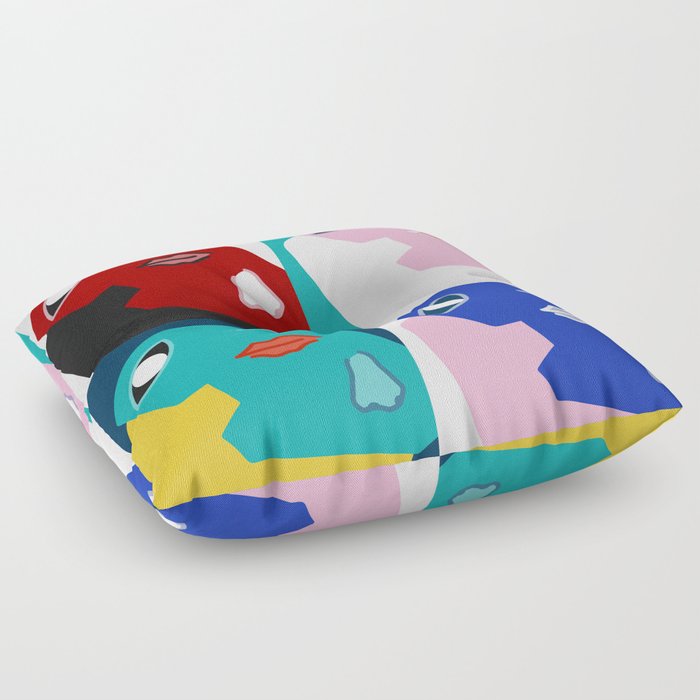 When I'm lost in thought patchwork 3 Floor Pillow