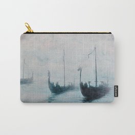 Viking Ships from the Mist Carry-All Pouch | Scandinavia, Misty, Atmosferic, Malcolm, Finland, Painting, Zoony, Sweden, Sutherland, Ship 