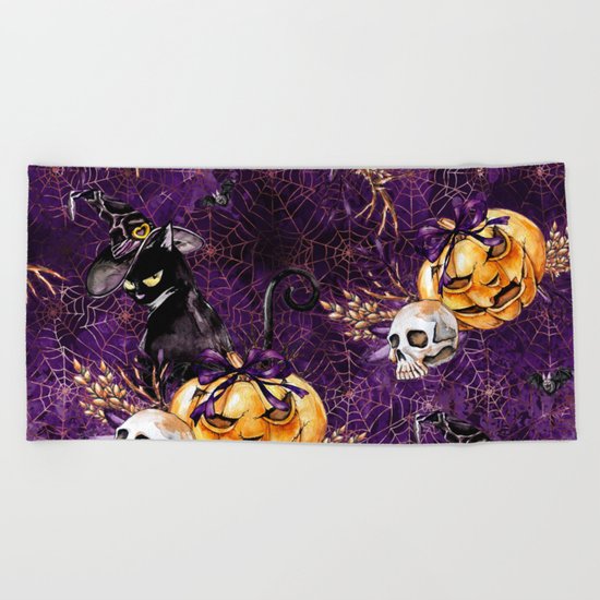 Halloween Witch #3 Beach Towel