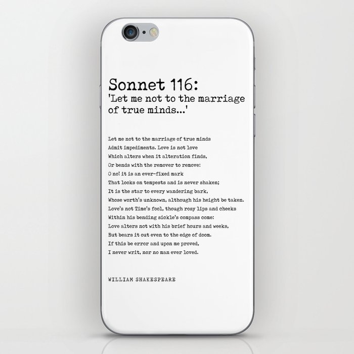 Sonnet 116 - William Shakespeare Poem - Literature - Typewriter Print 1 iPhone Skin