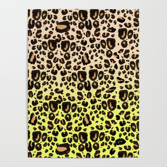 Neon leopard Poster