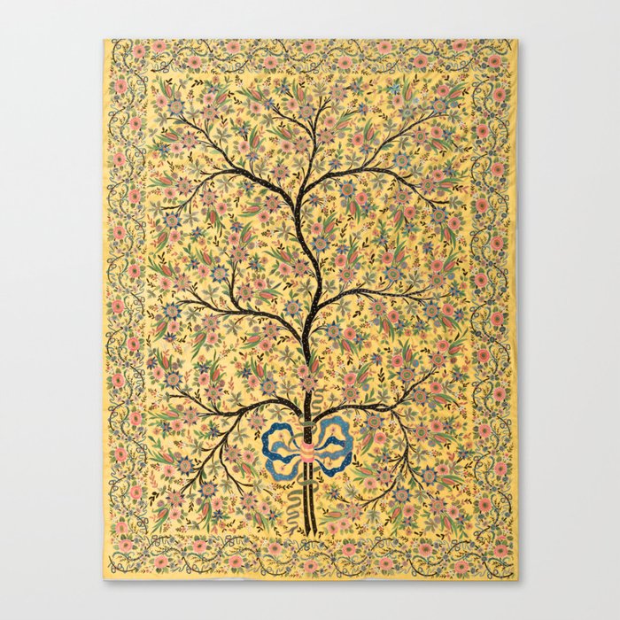 Silk Embroidered Tree Of Life Turkish  Canvas Print