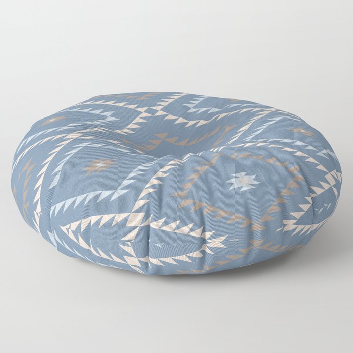 Southwestern Geometric - Denim Nude Floor Pillow