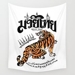 Muay Thai Sak Yant Tiger Wall Tapestry