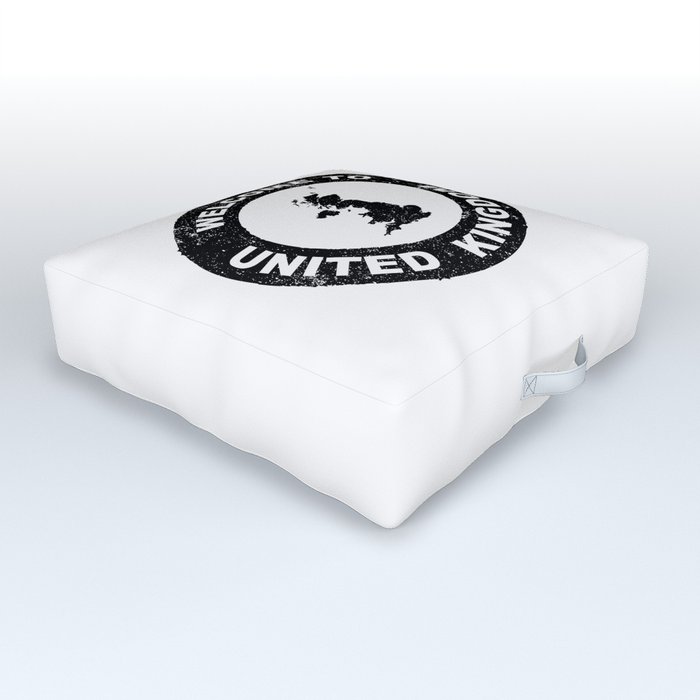 Rubber Ink Stamp Welcome To United KIngdom Outdoor Floor Cushion