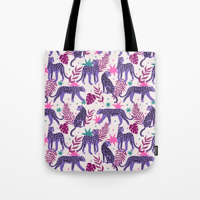 Jungle Cheetah - Pink Purple Tote Bag