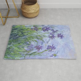 Claude Monet "Iris mauves" Area & Throw Rug