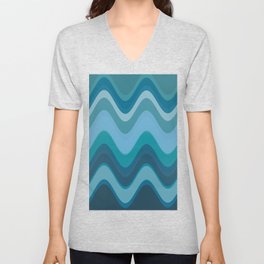 Blue Wave V Neck T Shirt