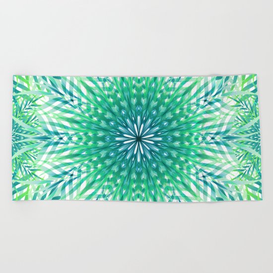 Palm Leaf Mandala Beach Towel