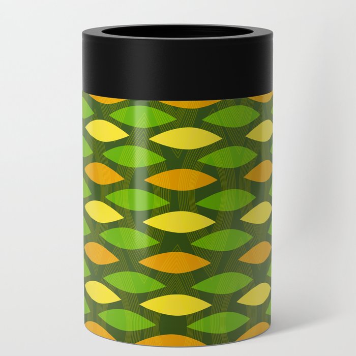 Greenish Oval Abstract Can Cooler