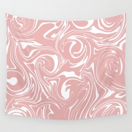 Spill - Pink and White Wall Tapestry