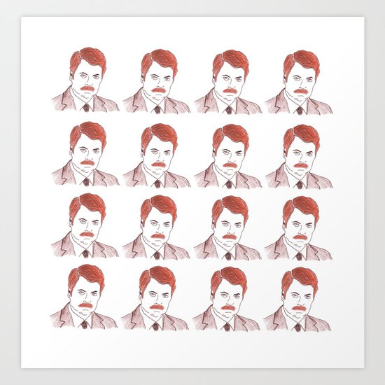 Ron Swanson "Diptych" Art Print