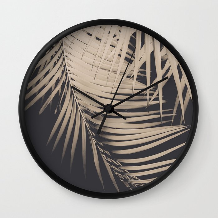 Palm Leaves Sepia Vibes #1 #tropical #decor #art #society6 Wall Clock