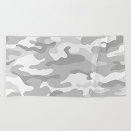 Camouflage Grey And White Beach Towel